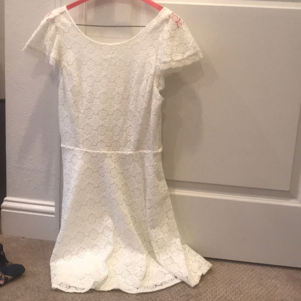 White Fit and Flare Mini dress Medium